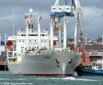 ID 3168 SASANQUA (1993/7307grt/IMO 9061904, ex-AUCKLAND) manaouvres off her Queens Wharf berth after arriving in Auckland, New Zealand from Davao in the Phillipines.